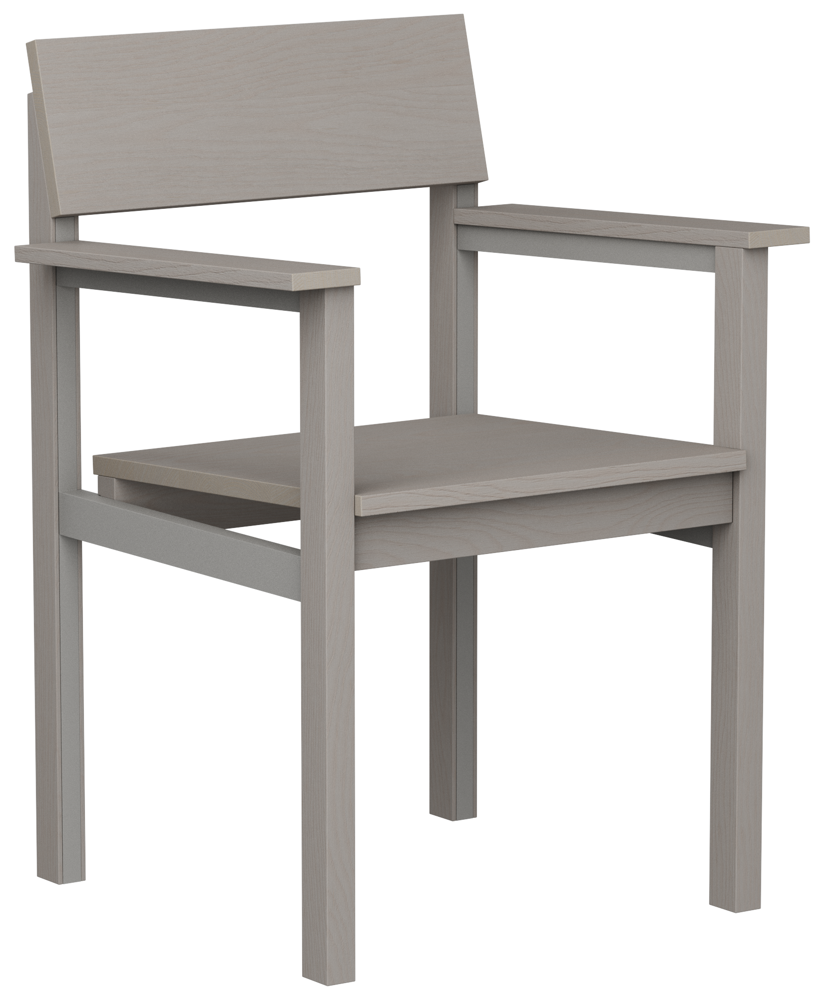 Wooden Armchair Light Grey