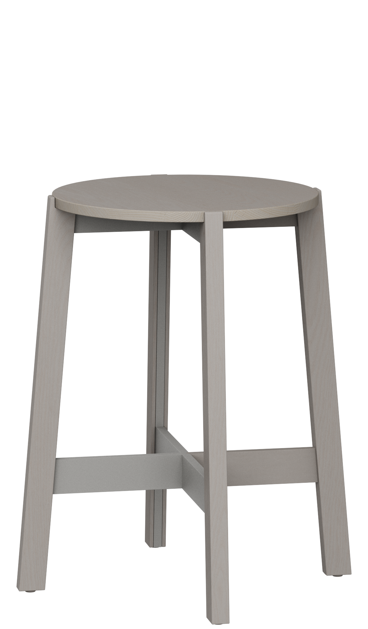 Wooden Stool Light Grey
