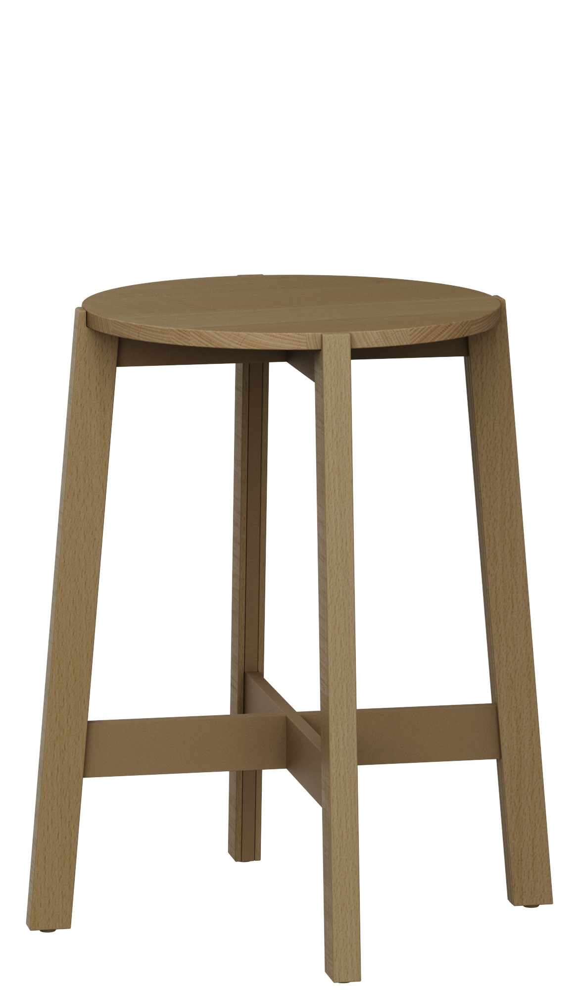Wooden Stool Light Grey